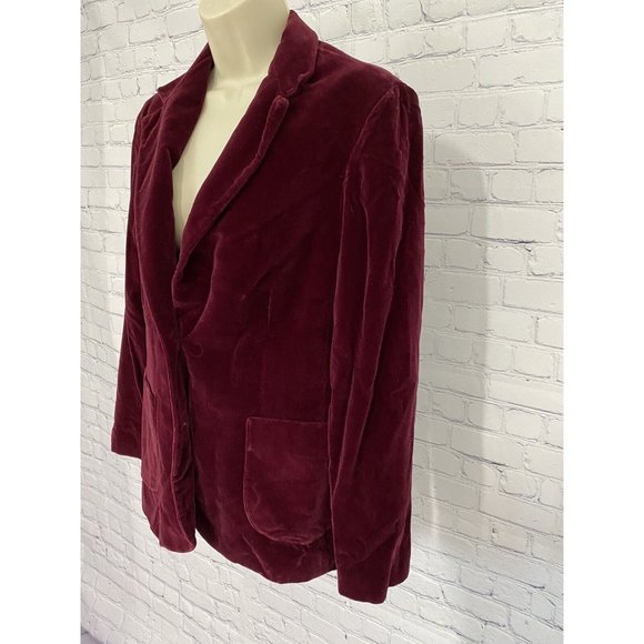 Vintage Addenda Maroon Velour Two Button Jacket W Pockets Women’s Size 2 - Picture 3 of 7